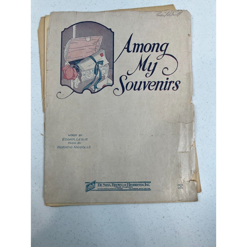 Among My Souvenirs Words By Edgar Leslie Music By Horatio‎ Nicholls Sheet Music